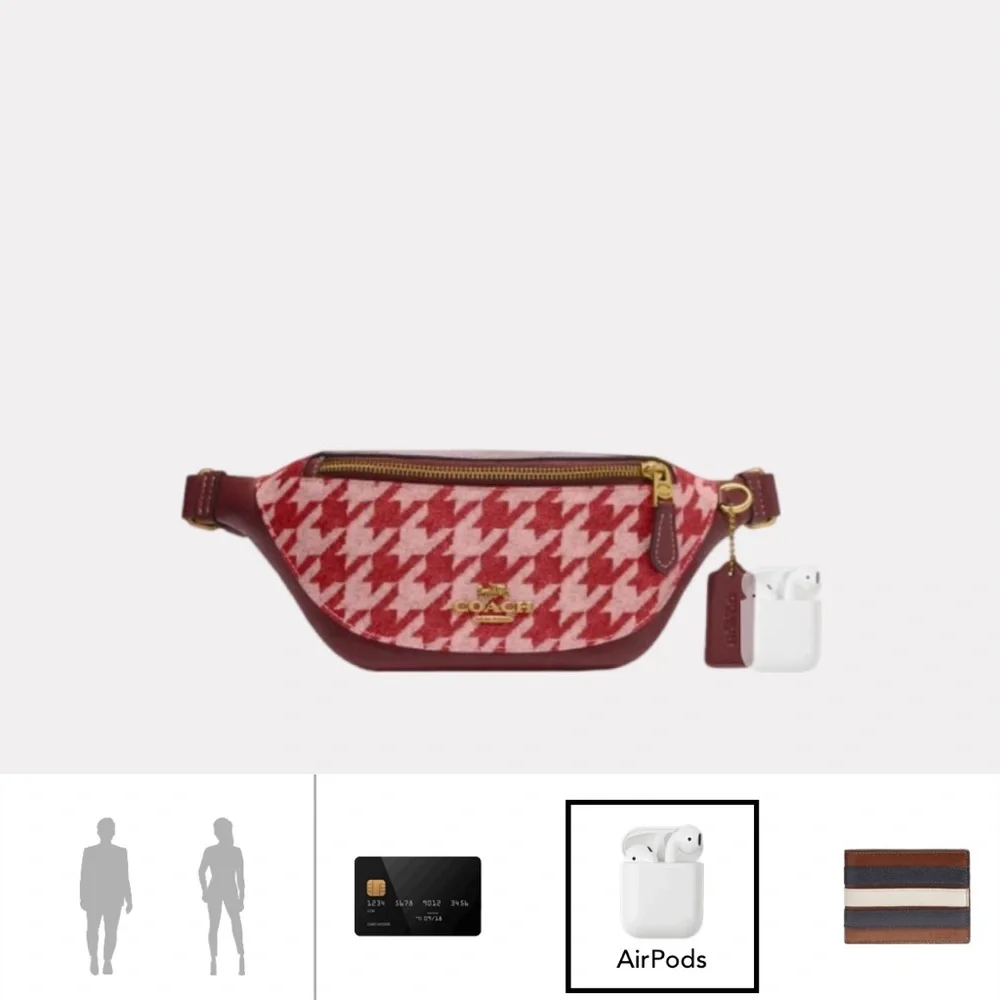 COACH Leather Warren Bag - Houndstooth Print